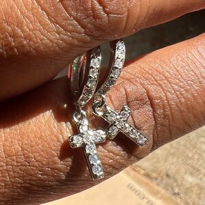 Item 2 - Silver cross earrings